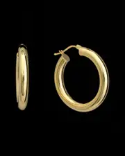18K Italian Gold Polished Hoops