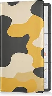 [Caihoyu] Pu Leather Registration and Insurance Card Holder Men Women Document Wallet for Essential Document, Driver License, Cards Camouflage Yellow Camouflage Beige