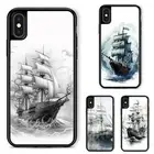 Anti fall Case For iPhone XS 11 12 13 14 15 16 Pro Max pirate ship ghostly white
