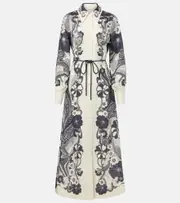 [Alemais] Alémais Mickey printed linen shirt dress UK 8 white