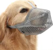 Dog Muzzle With Adjustable Straps, Soft Mesh Covered Muzzles For Small Medium Large Dogs Gray L