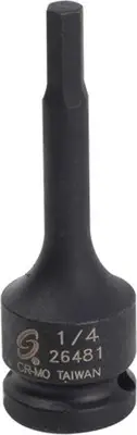 1/2" Dr Hex Drive Socket, 1/4" 26481 SUNEX TOOLS 26481 0 Metal