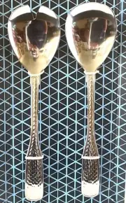 Kensington Home Stainless Steel 2pc Serving Set Country Hammered -Salad & Fruits