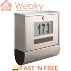Sandleford Stainless Steel Letterbox Solar Outdoor Wall Mounted Lockable Mailbox