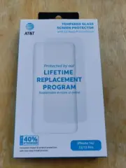 AT&T Tempered Glass Anti-microbial Screen Protector iPhone 14, 13 & 13 Pro
