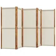 5-Panel Room Divider Privacy Screen Partition Stand Light Grey 350x180cm