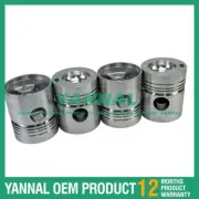 4 PCS Piston + Pin Clip For Perkins 4.248 Engine Excavator Engine