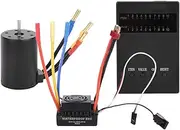 3650 3100KV Brushless Motor Program Card,60A ESC with Waterproof BEC,for 1/10 RC Car,6061 T6 Billet Aluminum Radiator Tank