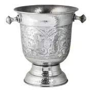 Silver Aluminium Embossed Champagne & Wine Ice Cooler Bucket