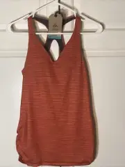 PrAna XS Locano Built In Bra Tank Top Coral And Rust Orange