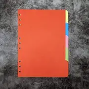 B5 9-Rings 26- Rings DIY Clear Plastic Round Ring View Binder Binding Cover Protector Loose Spiral Notebook Cover Hoder (9 Holes, Divider Colored)