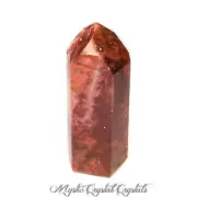 4 1/2" Red Mosaic Quartz-Chalcedony Point - 257