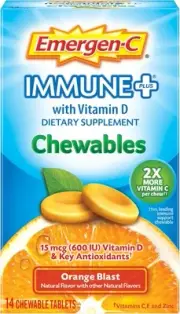 Emergen-C Immune+ Chewables 1000mg Vitamin C Tablet, with Vitamin D, Immune Supp