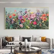Handmade Oil Painting Canvas Wall Art Decoration Abstract Colorful Flower Painting Floral Landscape Painting for Home Decor Rolled Frameless Unstretched Painti