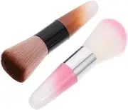 ERINGOGO 2Pcs Manicure Dust Brush Lightweight Makeup Blush Brush for Fingernail Dust Removal Ergonomic Handle for Nail Care and Makeup Application