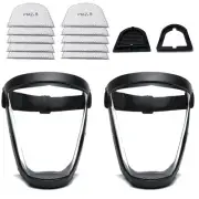 Full Face Shield (2 Pack), Reusable Protective Anti-Fog Transparent High-Defi...