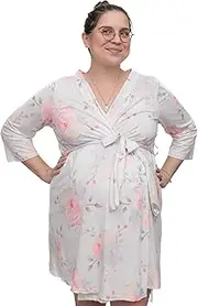 [MOMMY O CLOCK] Maternity Robe for Hospital - Labor, Delivery & Nursing Gown for Women - Lightweight Pregnancy, Maternity & Postpartum Outfit