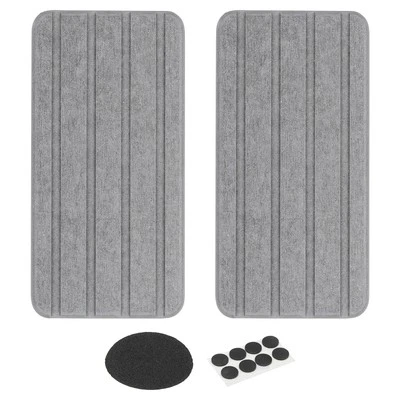 2 Pack Square Water Diatomite Coasters with Grooves 6.3x3.1inch, Dark Gray