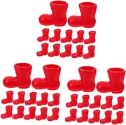Alipis 3sets Miniature Santa Claus Shoes Christmas Decor for Dollhouse Santa Boots Ornaments Mini Xmas Decorations 6pairs*3