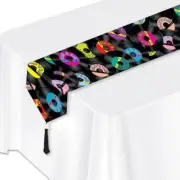 Printed Rock N Roll Record Laminated Paper Table Runner 11" x 6' Decorations