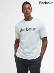 Barbour® White RF Logo Antique 100% Cotton T-Shirt (F63327) | $98