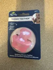 Pink Itzy Ritzy Teensy Teether Soother Food Grade Silicone Hollow Flexible 3mo+