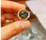 Unique Moissanite Ring Top Quality Ring in Sterling Silver Real Moissanite Ring