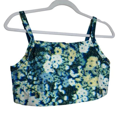 Offline by Aerie 3D Square Neck Sports Bra - Blue NWT Size Large