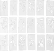 COHEALI 18pcs Floral Stencils Painting On Walls Reusable Flower Stencils DIY Craft Templates for Scrapbooking Art Projects Home Decoration