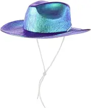 [FOMIYES] Sparkly Cowboy Hat for Parties Iridescent Metallic Cowgirl Hat for UV Western Style for Weddings and Birthdays