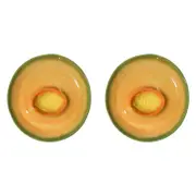 2PK LVD Rockmelon Ceramic 24cm Dip Plate Snack Serving Dish