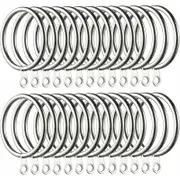 60 Pieces Curtain Rings, Metal Curtain Hanging Rings For Curtains And Rods, 38mm Inner Diameter (silver)