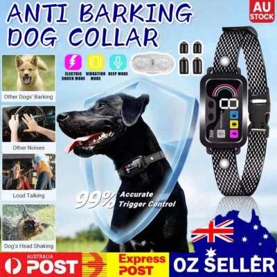 Bark Collar for Dogs Rechargeable Anti Bark Training Device Auto Stop Barking AU