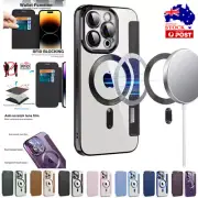 For iPhone 16e 16 15 14 13 12 11 Pro Max Case Magsafe Leather Wallet Flip Cover