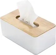 Cabilock Wooden Tissue Box Cover Rectangular Tissue Paper Holder for Home and Office Craftsmanship Clean Design for Kitchen Bathroom and Hotel Use