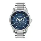 Citizen Eco-Drive Men Silver-Tone Day/Date Calendar 44mm Watch BU2010-57L No Box