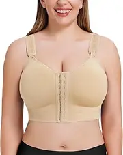 [IHHCOXK] Mastectomy Post Surgery Bra Front Closure Bras for Women Compression Wireless Everyday Bra with Adjustable Strap