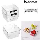10 x Mini Clear Plastic Storage Tray Plastic Home Organiser Container Table Box