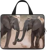 Laptop Case Sleeve Shockproof Computer Carrying Bag Two Elephants Playing Laptop Bag Tote Lightweight Notebook Case Cover Traveling Briefcase Handle Bags for Travel Business 17inch