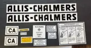 Allis Chalmers Tractor Decal Set Black - White Outlines Model CA 12 Pc Set NOS