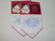 HOIDAY TIME CHRISTMAS ROSE STAMPED CROSS STITCH NAPKINS 2 PKGS 4 Napkins Holiday