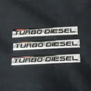 3PCS Chrome TURBO DIESEL Black Metal Emblem Decal Sticker Badge Coupe Racing Car (for: Porsche)