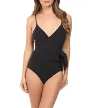 Stella McCartney Womens Black Timeless Basics One Piece Swimsuit Wrap XS L73008