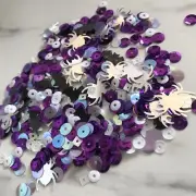 15 g of mixed Halloween Spider & Bat Sequin Mix for sewing, cardmaking & Crafts