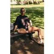 Black Embroidered Interlock Boxy Tee, Black