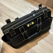 17" Tool Bag - Heavy Duty Black/Yellow Hard Shell Bottom w Side Pockets & Strap