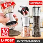 180/160ML Stainless Steel Salt and Pepper Grinder Manual Ceramic Mills Glass