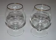 2 VINTAGE MUMM VSOP GOLD RIMMED COGNAC SNIFTERS - 2"W X 4-1/2"H