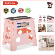 Kids Safe Heavy-Duty Folding Step Stool - 13-Inch, Portable for Indoor/Outdoor