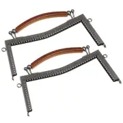 2pcs Metal Purse Frames Kiss Lock Clasp Frame Embossed Clutch Frame Black